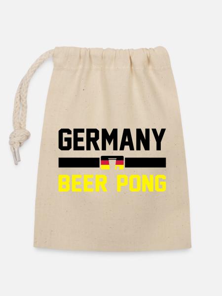 Bier Pong Deutschland - Verschließbarer Geschenkbeutel aus Baumwolle (14x20cm) - Natur