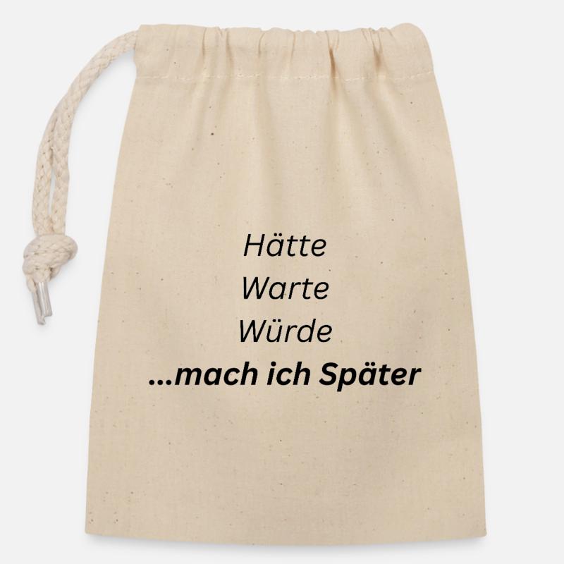 Mach_ich_spaeter - Sac cadeau en coton avec cordon (14 x 20 cm) - nature