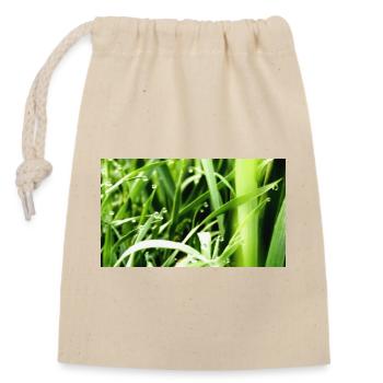 Morning grass - Closable cotton gift bag (14x20cm) - nature - Front
