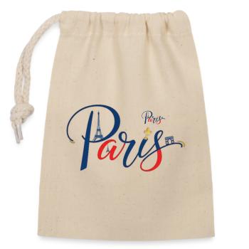 Mer de lumières de l'horizon parisien - Sac cadeau en coton avec cordon (14 x 20 cm) - nature - Devant