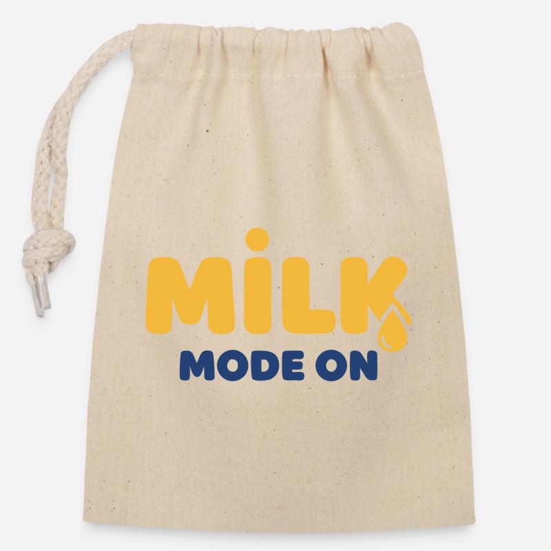 Active Milk Mode - Closable cotton gift bag (14x20cm) - nature