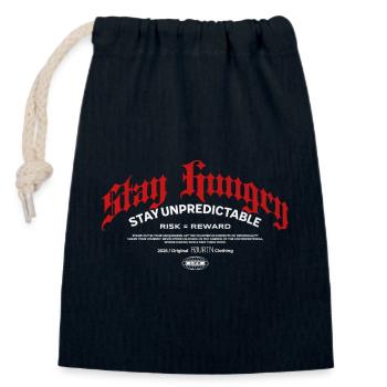 Stay Hungry – FØURTN Original 2025 - Closable cotton gift bag (14x20cm) - navy - Front