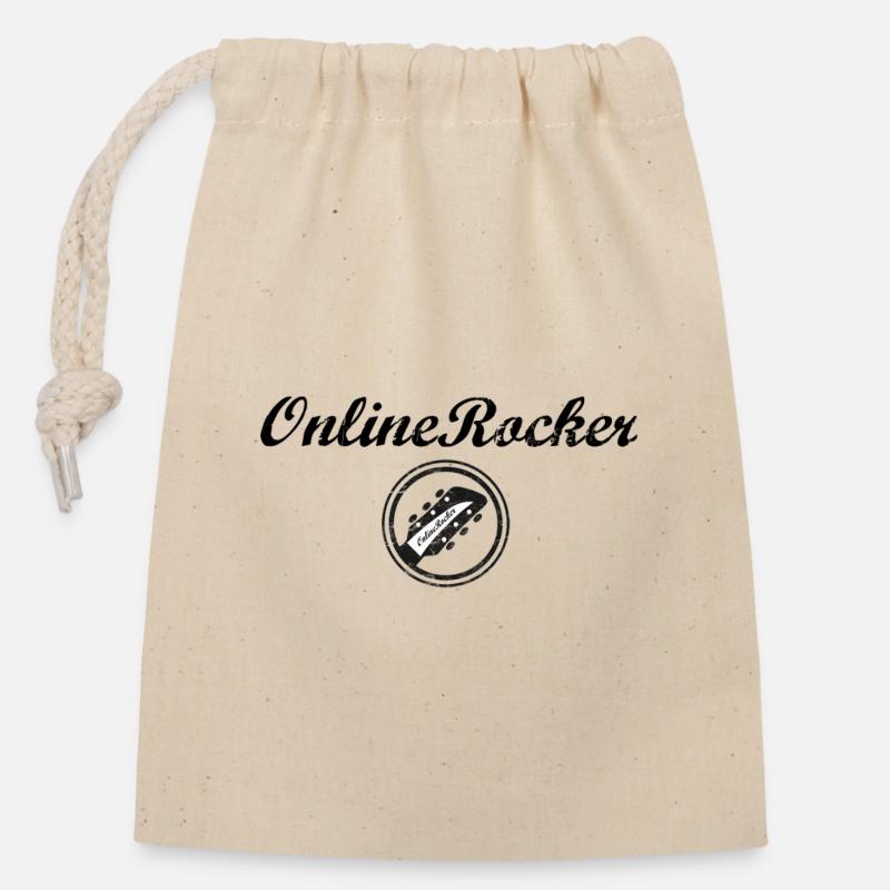 Onlinerocker - Verschließbarer Geschenkbeutel aus Baumwolle (14x20cm) - Natur