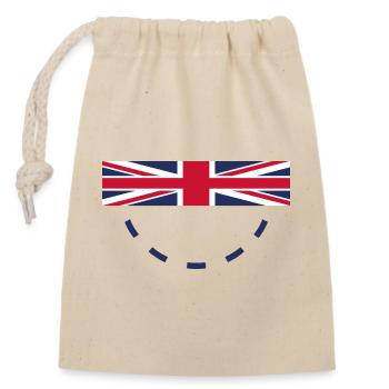 Union Jack Minimalistische Uhr - Verschließbarer Geschenkbeutel aus Baumwolle (14x20cm) - Natur - Vorne