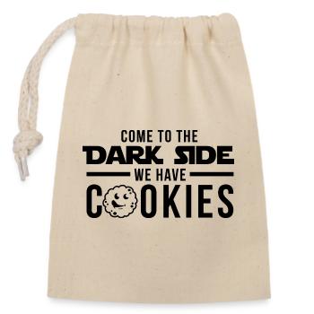 Komm zur dunklen Seite Wir haben Cookies - Verschließbarer Geschenkbeutel aus Baumwolle (14x20cm) - Natur - Vorne