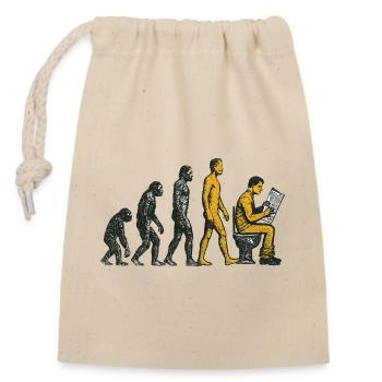 Evolution zum Klo-Mann Grunge Lustig - Verschließbarer Geschenkbeutel aus Baumwolle (14x20cm) - Natur - Vorne