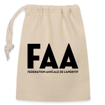 FAA, French Aperitif Federation - Closable cotton gift bag (14x20cm) - nature - Front