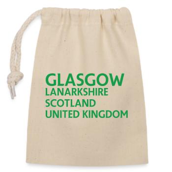 Glasgow – Scotland Textdesign - Sac cadeau en coton avec cordon (14 x 20 cm) - nature - Devant