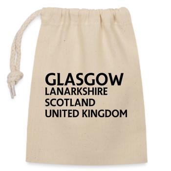 Glasgow – Scotland Textdesign - Sac cadeau en coton avec cordon (14 x 20 cm) - nature - Devant