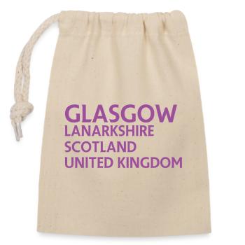 Glasgow – Scotland Textdesign - Sac cadeau en coton avec cordon (14 x 20 cm) - nature - Devant