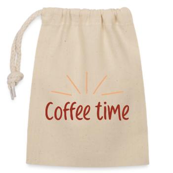 Café Time Soleil Rétro - Sac cadeau en coton avec cordon (14 x 20 cm) - nature - Devant