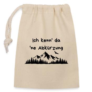 Abkürzung Berge Wandern Sprüche - Verschließbarer Geschenkbeutel aus Baumwolle (14x20cm) - Natur - Vorne