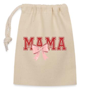 Mama Bow – Classic Mama Typo Design - Closable cotton gift bag (14x20cm) - nature - Front