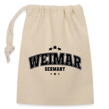 Weimar Varsity Schriftzug Souvenier - Verschließbarer Geschenkbeutel aus Baumwolle (14x20cm) - Natur - Vorne