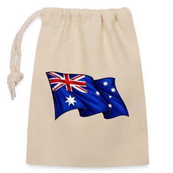Drapeau australien Australie - Sac cadeau en coton avec cordon (14 x 20 cm) - nature - Devant