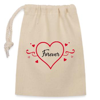 Herz rot Valentinstag Geschenk Valentinstag - Verschließbarer Geschenkbeutel aus Baumwolle (14x20cm) - Natur - Vorne