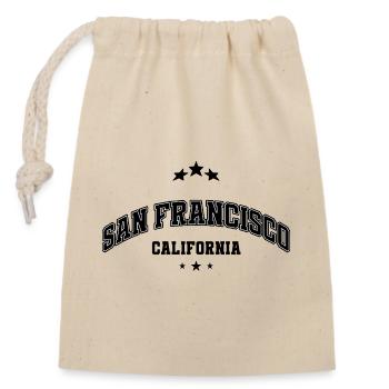 San Francisco Arc Lettering - Closable cotton gift bag (14x20cm) - nature - Front