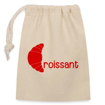 Croissant - Closable cotton gift bag (14x20cm) - nature - Front