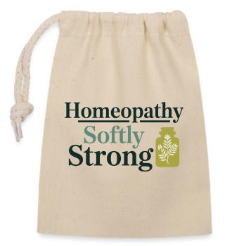 Homöopathie Softly Strong Professioneller Praktiker - Verschließbarer Geschenkbeutel aus Baumwolle (14x20cm) - Natur - Vorne
