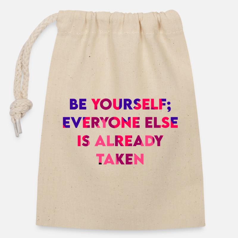 Be Yourself - Verschließbarer Geschenkbeutel aus Baumwolle (14x20cm) - Natur