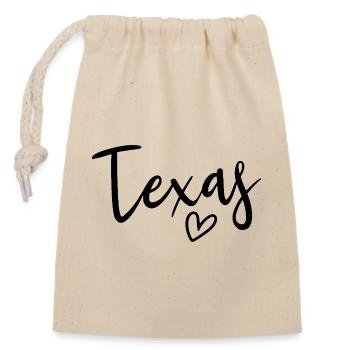 Texas Heart Women's Love Texas - Closable cotton gift bag (14x20cm) - nature - Front