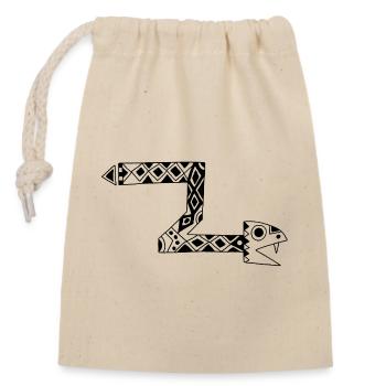 Serpent totem noir - Sac cadeau en coton avec cordon (14 x 20 cm) - nature - Devant