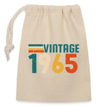 Cadeaux d’anniversaire vintage 1965 - Sac cadeau en coton avec cordon (14 x 20 cm) - nature - Devant