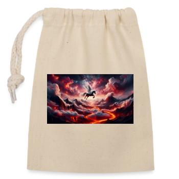 Winged Horseman on Volcano - Closable cotton gift bag (14x20cm) - nature - Front