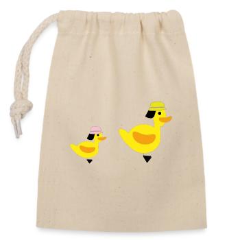 Fire Ducks - Girls - Closable cotton gift bag (14x20cm) - nature - Front