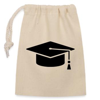 Graduation Cap Graduate Logo - Closable cotton gift bag (14x20cm) - nature - Front