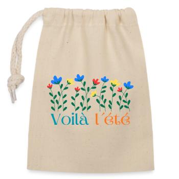 Voilà l'été Floral Burst - Closable cotton gift bag (14x20cm) - nature - Front