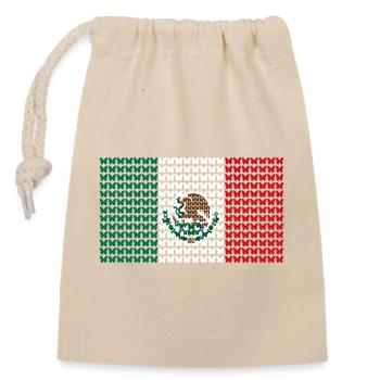 Motif de drapeau raster du Mexique - Sac cadeau en coton avec cordon (14 x 20 cm) - nature - Devant