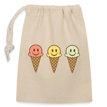 Eis - Verschließbarer Geschenkbeutel aus Baumwolle (14x20cm) - Natur - Vorne