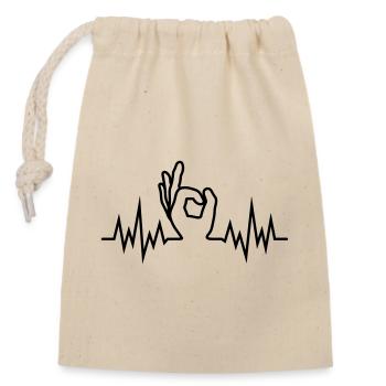 Wave-Finger-Hole - Verschließbarer Geschenkbeutel aus Baumwolle (14x20cm) - Natur - Vorne