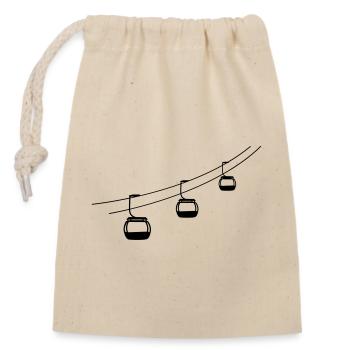télécabine télécabine gondole hiver vacances vacance sp - Sac cadeau en coton avec cordon (14 x 20 cm) - nature - Devant