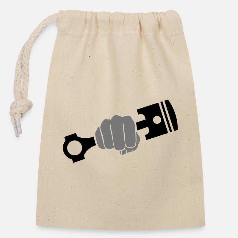 Poing maintient piston moteur - Sac cadeau en coton avec cordon (14 x 20 cm) - nature