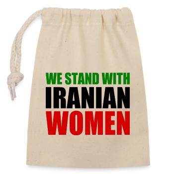 We stand with iranian women - Verschließbarer Geschenkbeutel aus Baumwolle (14x20cm) - Natur - Vorne