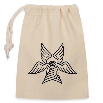 Angel - Closable cotton gift bag (14x20cm) - nature - Front