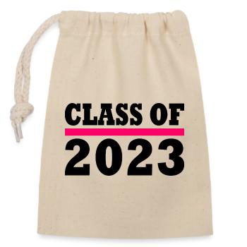 Class of 2023 - Closable cotton gift bag (14x20cm) - nature - Front