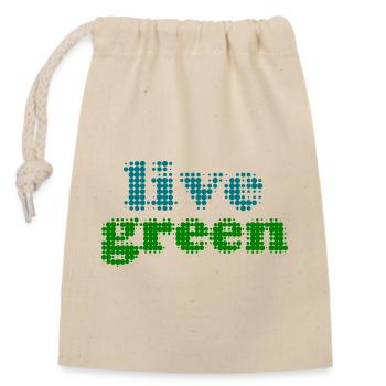 live green - Verschließbarer Geschenkbeutel aus Baumwolle (14x20cm) - Natur - Vorne