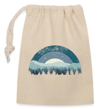 Blue Arc Forest Landscape - Closable cotton gift bag (14x20cm) - nature - Front
