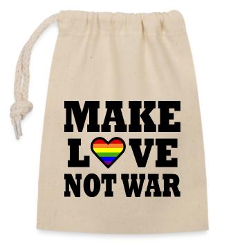 Make love not war - Closable cotton gift bag (14x20cm) - nature - Front