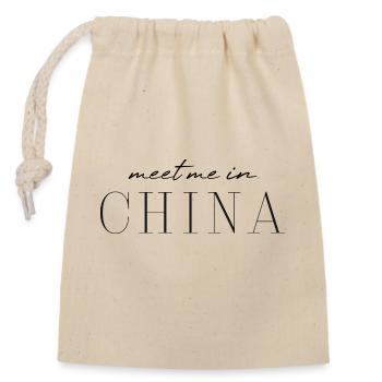 J’aime la Chine - Sac cadeau en coton avec cordon (14 x 20 cm) - nature - Devant