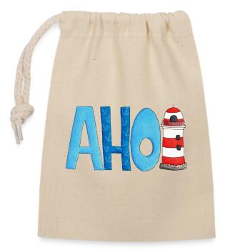 Phare d’AHOI - Sac cadeau en coton avec cordon (14 x 20 cm) - nature - Devant
