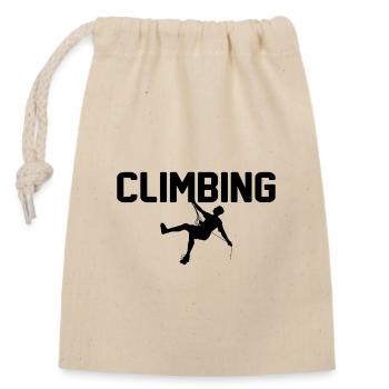 Climbing - Closable cotton gift bag (14x20cm) - nature - Front