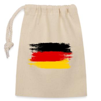 Deutschlandflagge, Viva Germany, ein Symbol der Einheit - Verschließbarer Geschenkbeutel aus Baumwolle (14x20cm) - Natur - Vorne