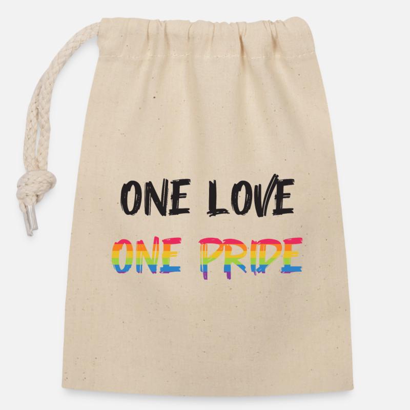 LGBT Pride Month - Eine Liebe, eine Pride - Verschließbarer Geschenkbeutel aus Baumwolle (14x20cm) - Natur