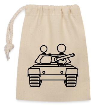 Panzer - Verschließbarer Geschenkbeutel aus Baumwolle (14x20cm) - Natur - Vorne