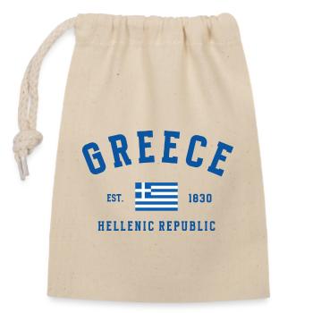 Greece Est 1830 - Closable cotton gift bag (14x20cm) - nature - Front