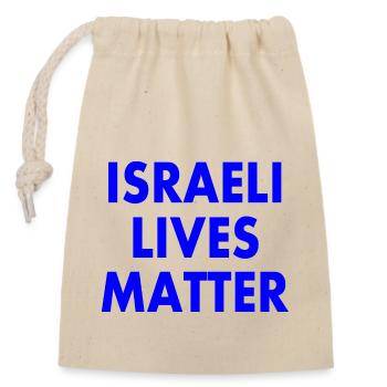 Israeli lives matter - Sac cadeau en coton avec cordon (14 x 20 cm) - nature - Devant